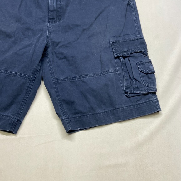 Foot Locker Shorts Mens 36 Navy Blue Denim Cotton Cargo Pockets Casual Outdoor - Picture 2 of 16